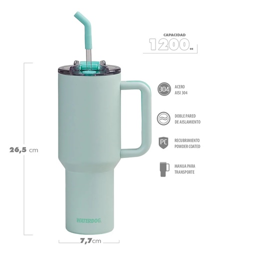 Waterdog Vaso Térmico Cold 1200cc (Verde)