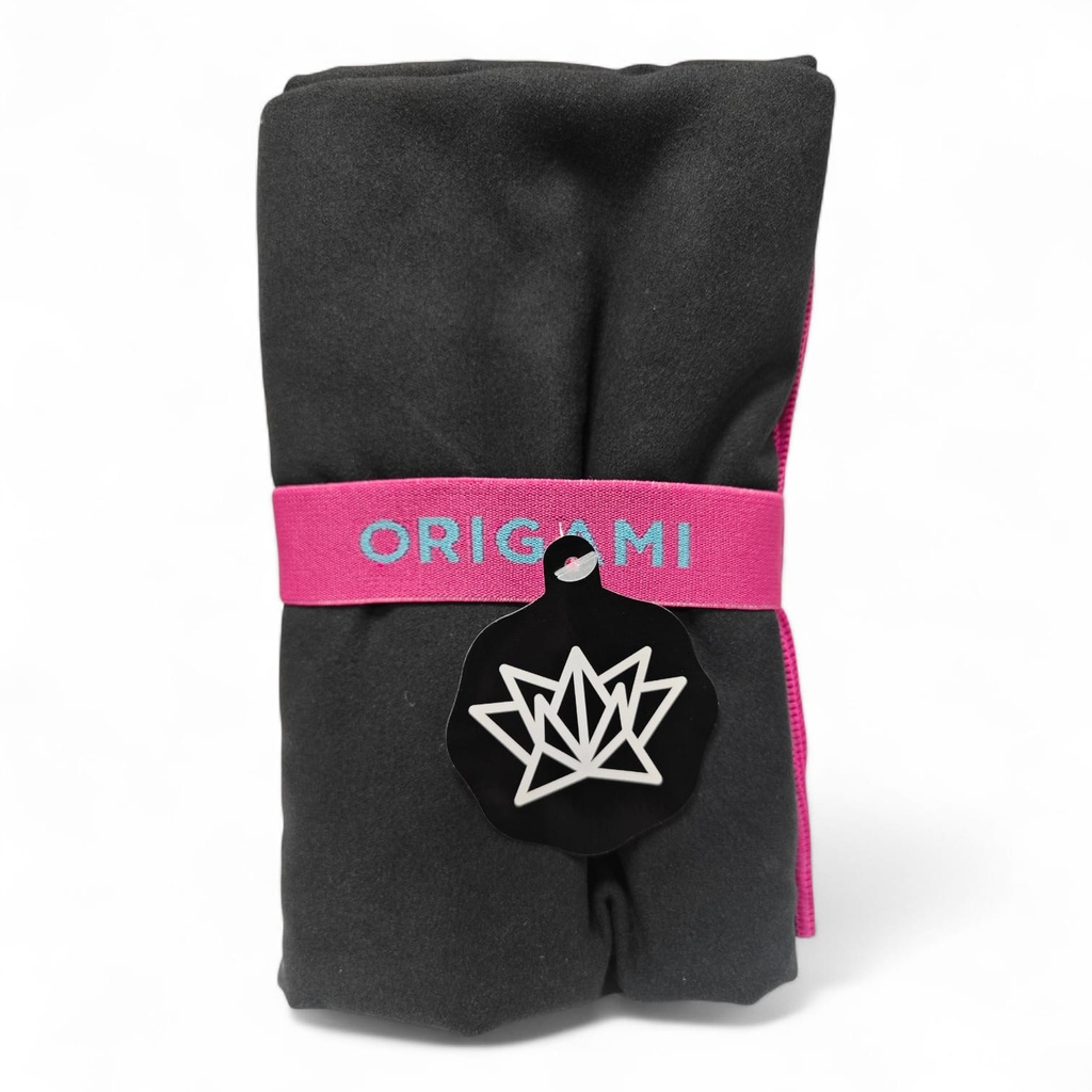 Origami Toalla Microfibra 80x160cm Negro/Rosa
