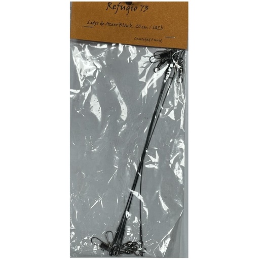 [LF12] Leader De Acero Black 60lb 20cm X 5
